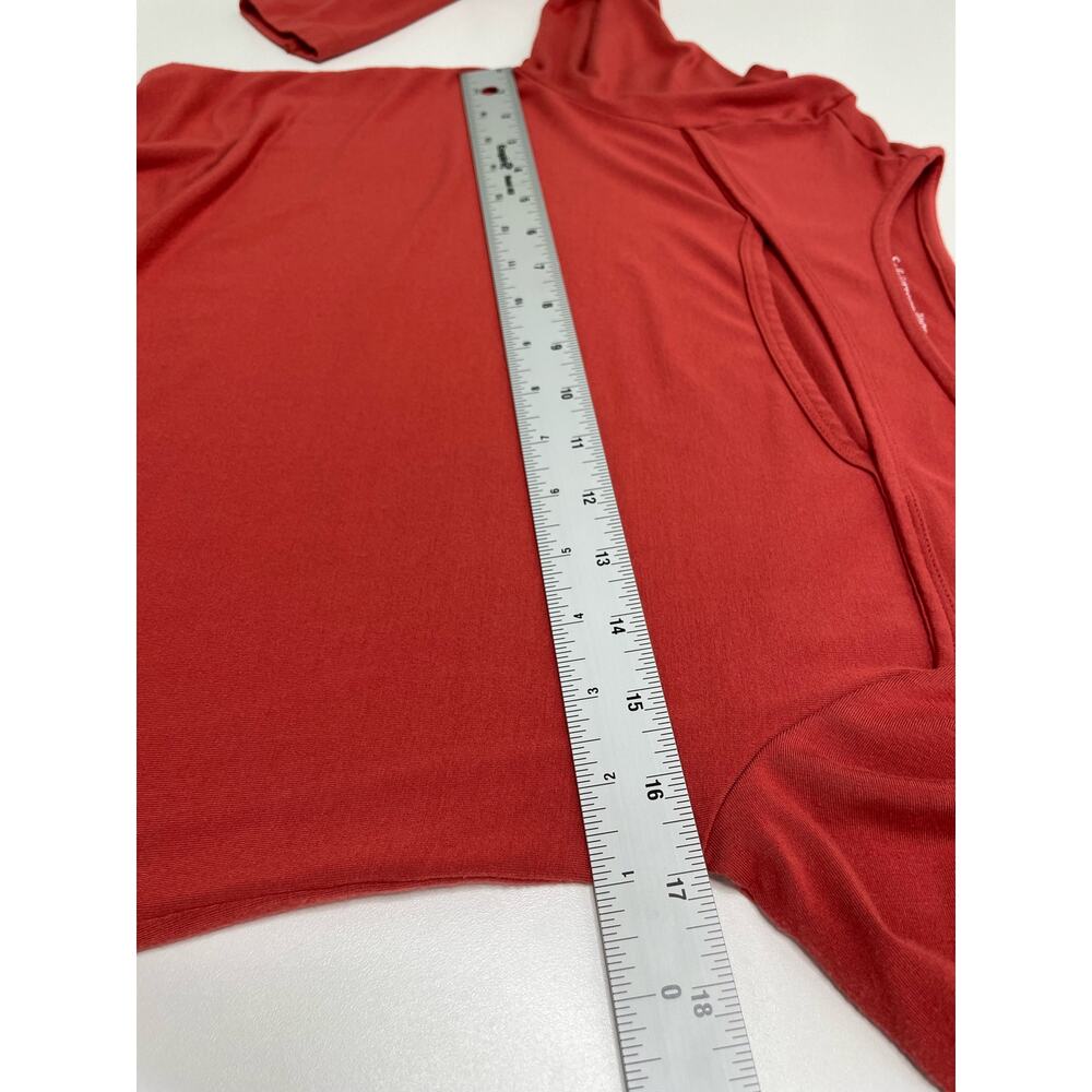 Soft Surroundings Long Sleeve T-Shirt Cut-Away Jersey Knit Rust Red Womens‎ XS - Picture 8 of 9